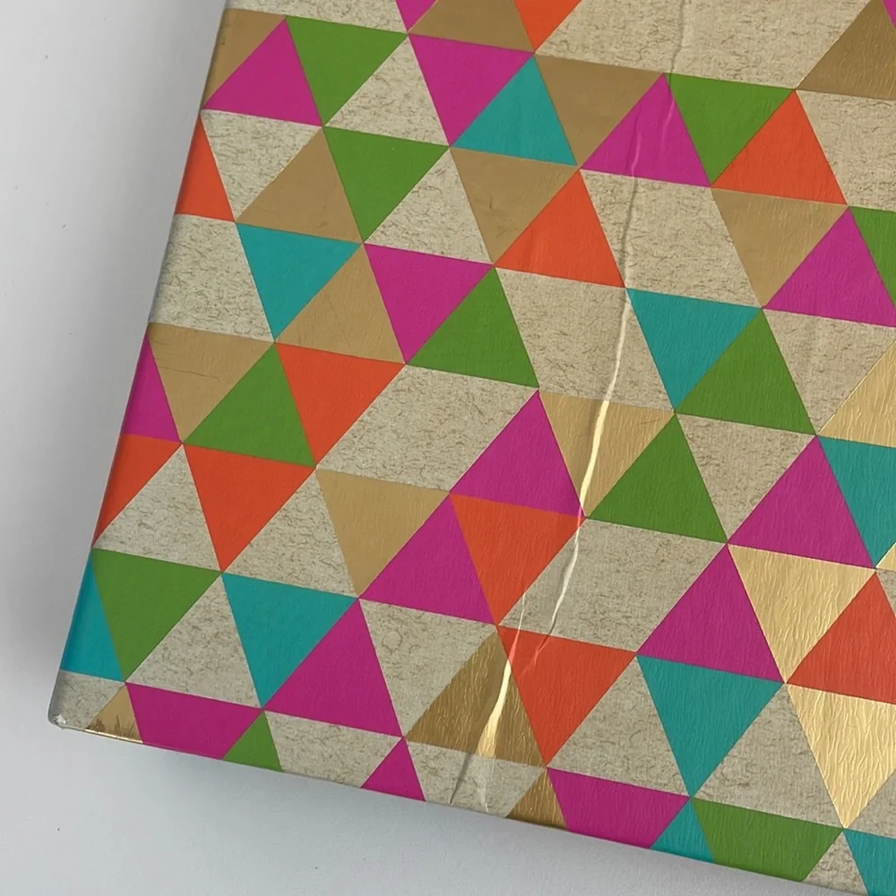 [ Greenroom 100% Recycled Binder - 2” w/ 1” Ring - Neon Geometric Triangle ]